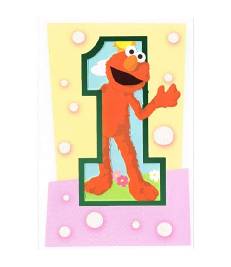 Sesame Street Elmo 1st Birthday Greeting Card W Envelope 1ct