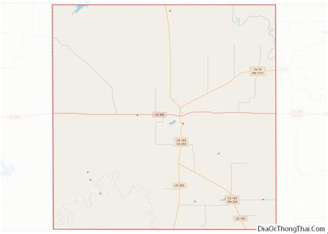 Map of Throckmorton County, Texas - Thong Thai Real