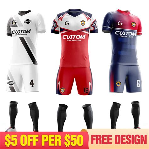 Custom Sublimation Printing Football Jersey Polyester Soccer Uniform