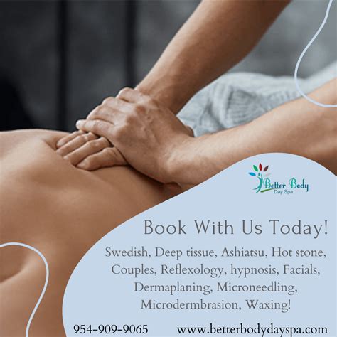 Book With Us Today We Offer A Variety Of Massages Facials And Waxing