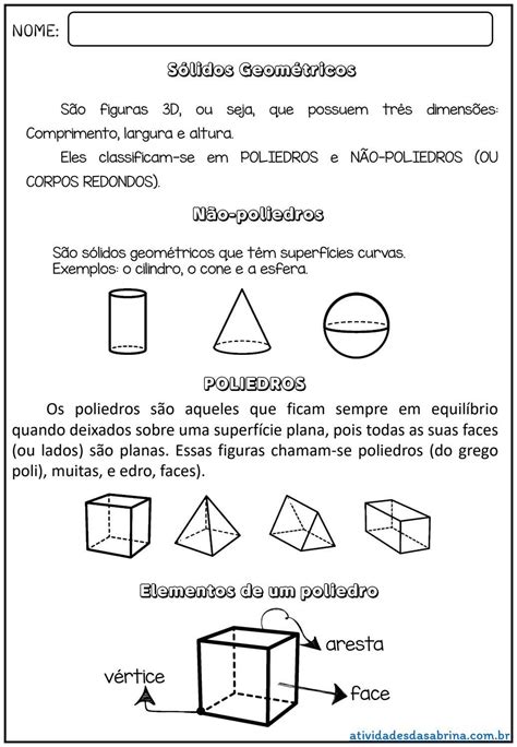 Atividades Sobre Solidos Geometricos 5 Ano REVOEDUCA