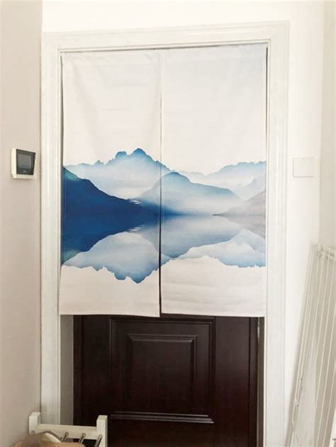 Linen Noren Door Curtain Chinese Landscape Noren Panel Etsy