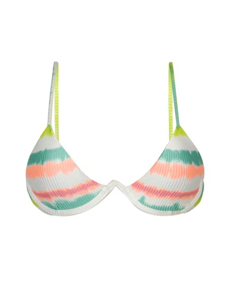 Reggiseno Bikini Con Ferretto A V A Righe Tie Dye Top Revelry Tri Aro