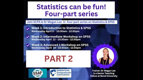 Part Statistics And Spss Intermediate With Dr Megan Lee April