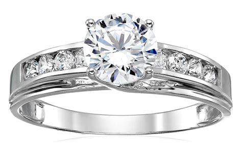 Buy Solid 14k White Gold Solitaire Round Cz Cubic Zirconia Engagement Ring 1 5ct Online At