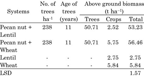 Above Ground Biomass Production Of Different Management Systems