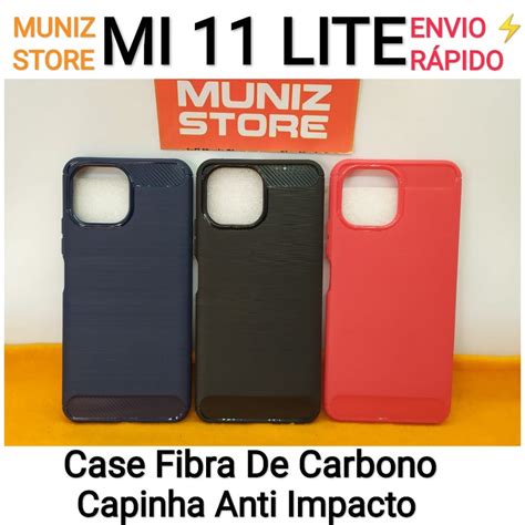 Capa Mi Lite Xiaomi Case Anti Impacto Fibra De Carbono Capinha