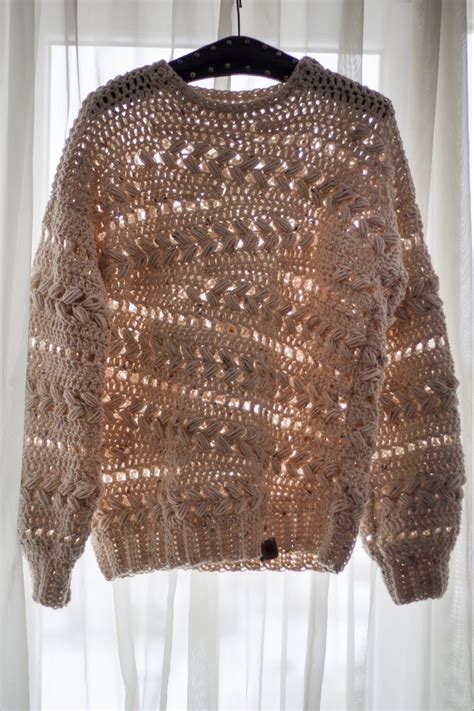 Crochet Sweater Pattern Pdf Sensum Sweater Cabled Sweater Etsy