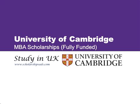 University Of Cambridge Mba Scholarships Uk Fully Funded