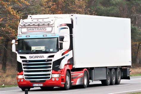 Scania R Series Topline From Sawtrans Poland Transport In Movement