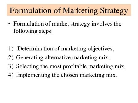 Marketing Strategy Meaning And Significance Formulation Of