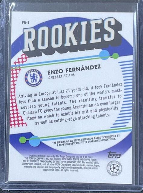 Topps Finest Uefa Enzo Fernandez Rookies Auto Refractor D