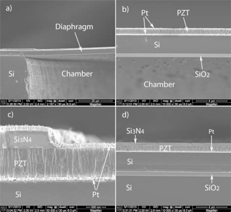 Cross Sectional SEM Images Of A Fabricated Circular PZT Open I