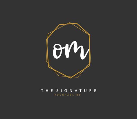 O M OM Initial letter handwriting and signature logo. A concept ...