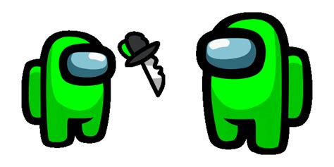 Among Us Green & Knife Kill Animated Cursor - Sweezy Cursors