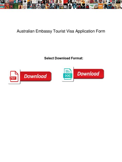 Fillable Online Australian Embassy Tourist Visa Application Form Australian Embassy Tourist