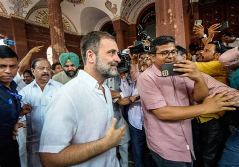 Rahul Gandhi Arrives In Parliament After His Lok Sabha Membership Reinstated Indian National