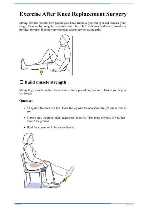 Text Exercise After Knee Replacement Surgery Healthclips Online