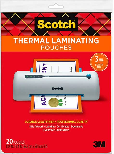 Amazon Scotch Thermal Laminating Pouches Premium Quality Mil