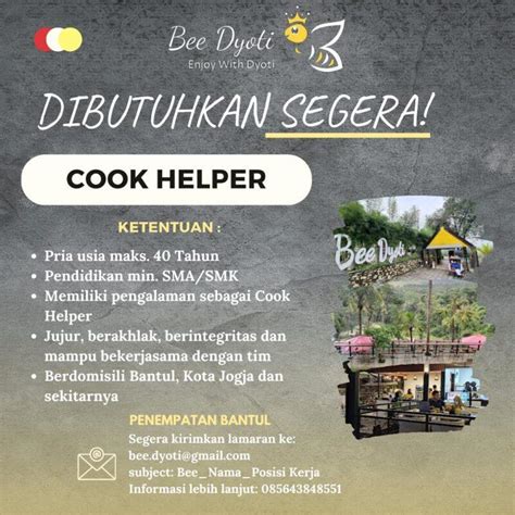 Lowongan Kerja Cook Helper Ast Head Kitchen Marketing Offline