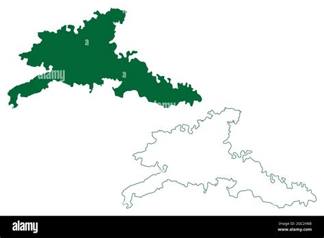 Agra district (Uttar Pradesh State, Republic of India) map vector ...