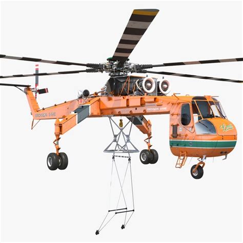 Free Rigged 3d Sikorsky S 64 Skycrane Models Turbosquid