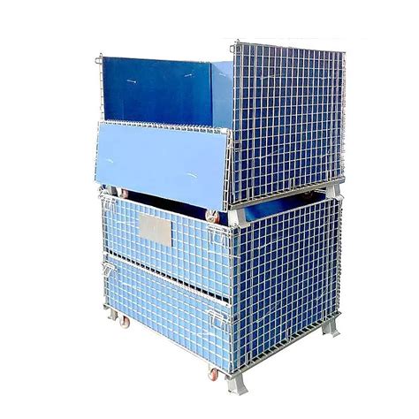 Storage Cage For Stacking Wire Mesh Container Factory Folding Warehouse