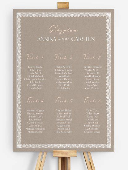 Sitzplan Plakat Rustic Love Kraftpapier