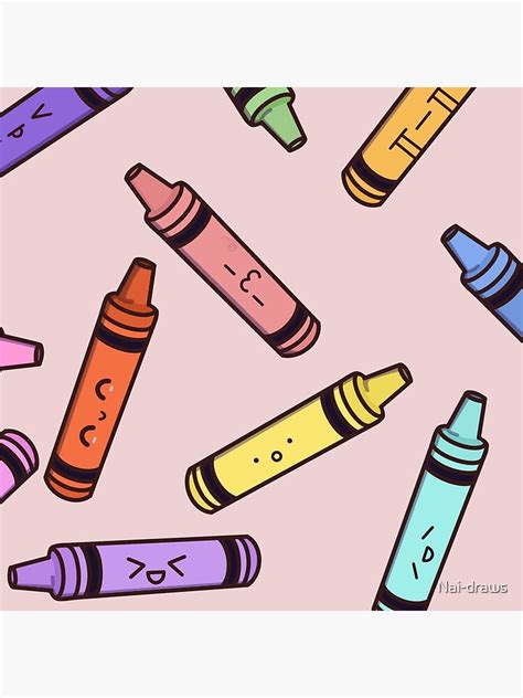 Kawaii Crayons Poster For Sale By Nai Draws Redbubble