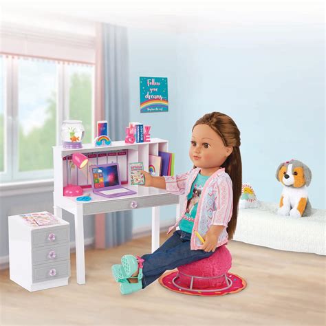 My Life As Plastic Modular Desk Play Set For 18” Dolls White