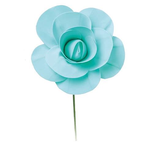 Flor Decorativa Turquesa 15cm 01 Unidade Cromus Rizzo Festas