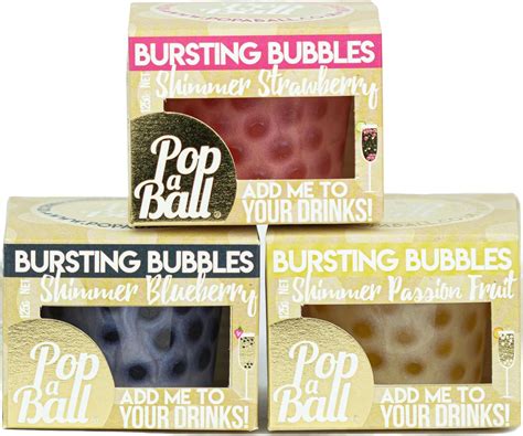 Popaball Shimmer Bursting Bubbles 3 X 125 Grams Prosecco Gin