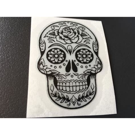 STICKER AUTOCOLLANT REFLECHISSANT TETE DE MORT SKULL BIKER CASQUE