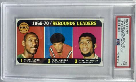 Lew Alcindor Wes Unseld Elvin Hayes PSA 7 1979 Topps Basketball