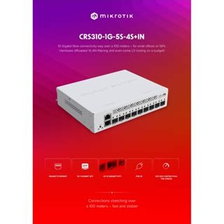 MikroTik CRS310 1G 5S 4S IN 10G SFP Office ISP Switch W 1 POE In