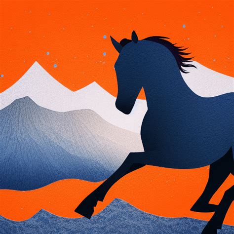 Horse in Snowy Mountains · Creative Fabrica