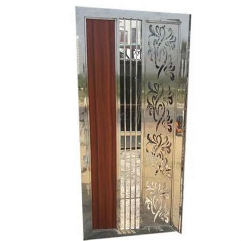 Silver Polished Stainless Steel Doors Thickness 16gaze Material