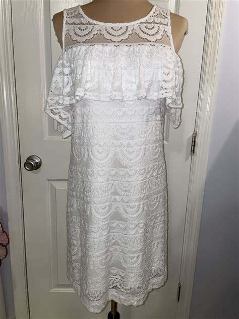 Lilly Pulitzer Lyra Cold Shoulder White Lace Dress Ru Gem