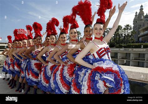 Moulin Rouge dancers attends at Monte Carlo Casino Stock Photo - Alamy