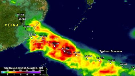 Nasa Generated Rainfall Map For Typhoon Soudelor 2015 Image Credits