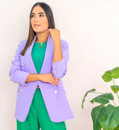 Blazer Lila N Dorado Agape Moda