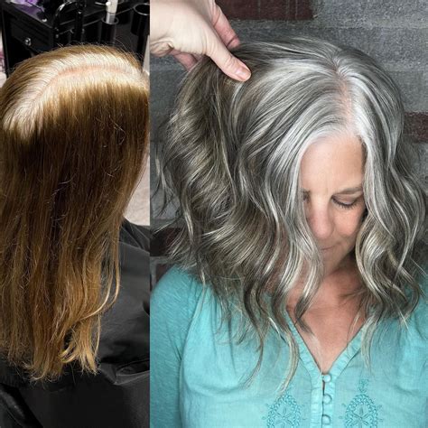 30 Coolest Ideas On Gray Blending For Dark Hair Hair Adviser Grey Hair Roots Gray Hair