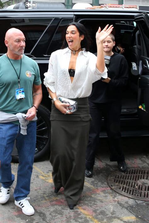 Dua Lipa Cleavage Lace Bra Nyc Hot Celebs Home