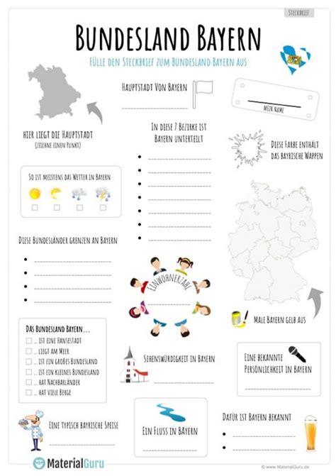 Kostenlose Arbeitsbl Tter Und Bungen Zum Bundesland Bayern F R Den