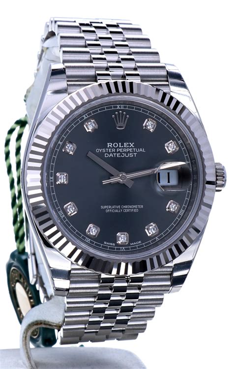 Rolex Datejust Ii Jubilee Steel Rhodium Diamond Dial Mm Unworn