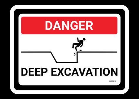 Safety Sign Danger Deep Excavation