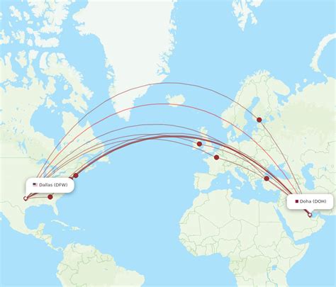 All Flight Routes From Dallas To Doha Dfw To Doh Flight Routes