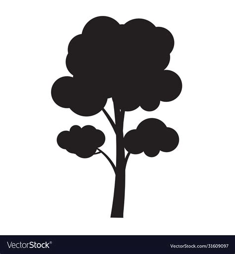 Simple Tree Silhouette Vector