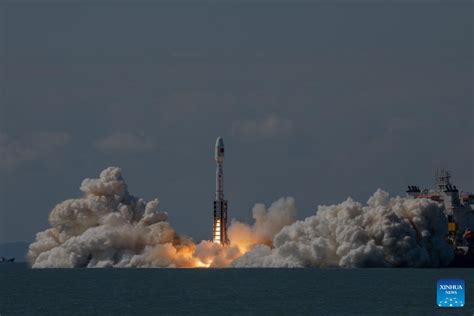 China S Smart Dragon Rocket Launches Satellites From Sea Xinhua