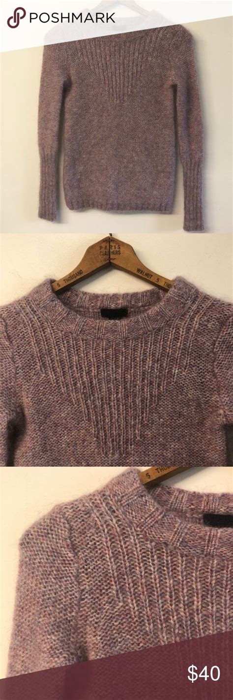 J Crew Collection Purple Mohair Cable Knit Sweater Mohair Sweater